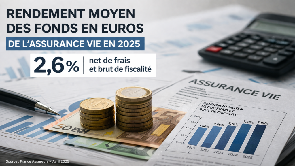 Le rendement moyen du fonds euros de l'assurance vie ressort à 2,6% en 2025