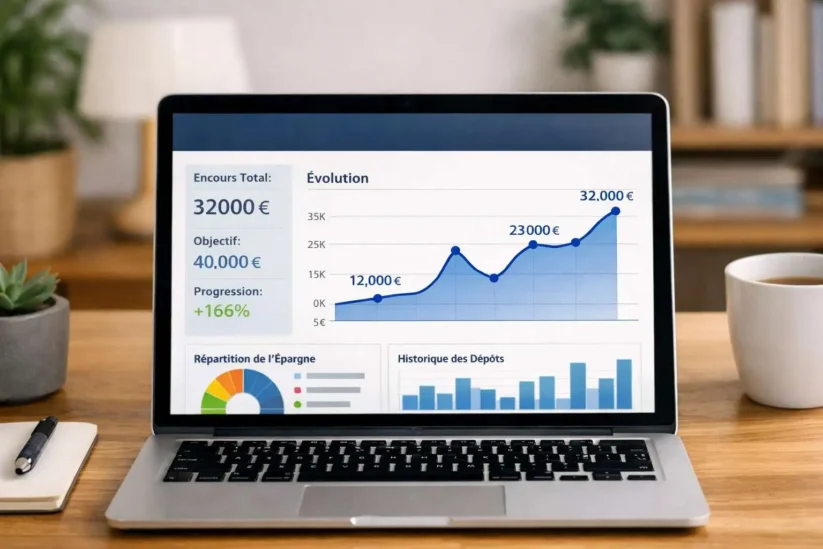 Suivi de l'épargne d'un Français sur un ordinateur