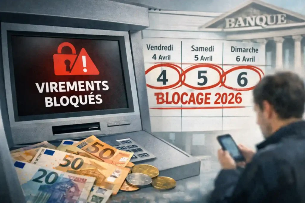Les virements bancaires seront bloqués du 3 au 6 avril 2026