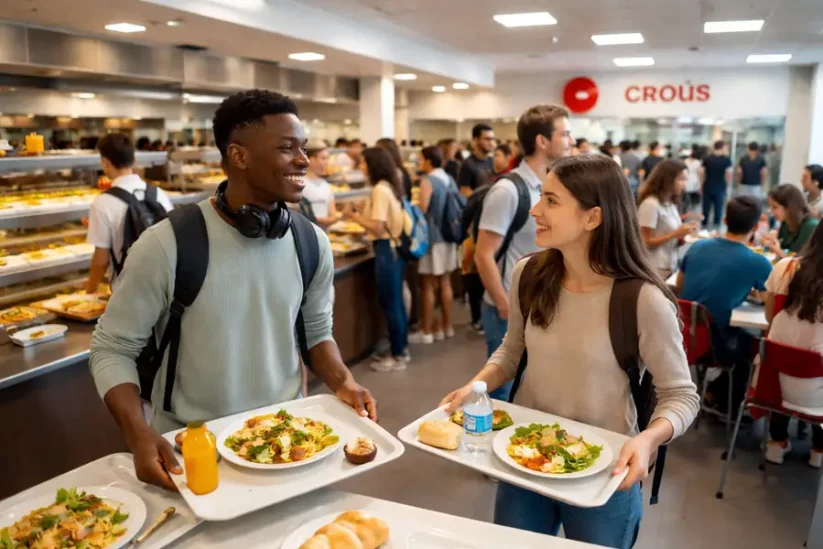 Des étudiants prenant leur repas dans un restaurant du Crous