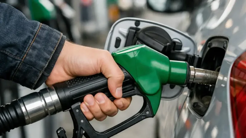 Une personne met du carburant dans sa voiture