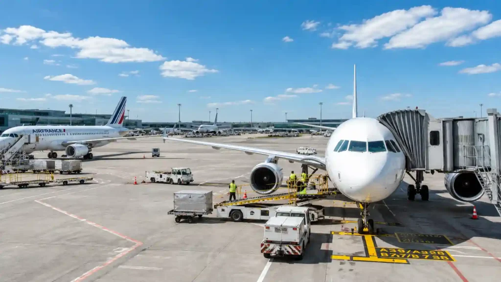 Deux avions sur le tarmac d'un aéroport