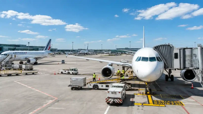 Deux avions sur le tarmac d'un aéroport