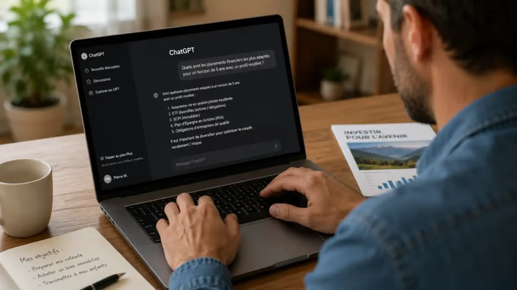 Un épargne rédige un prompt sur chatGPT