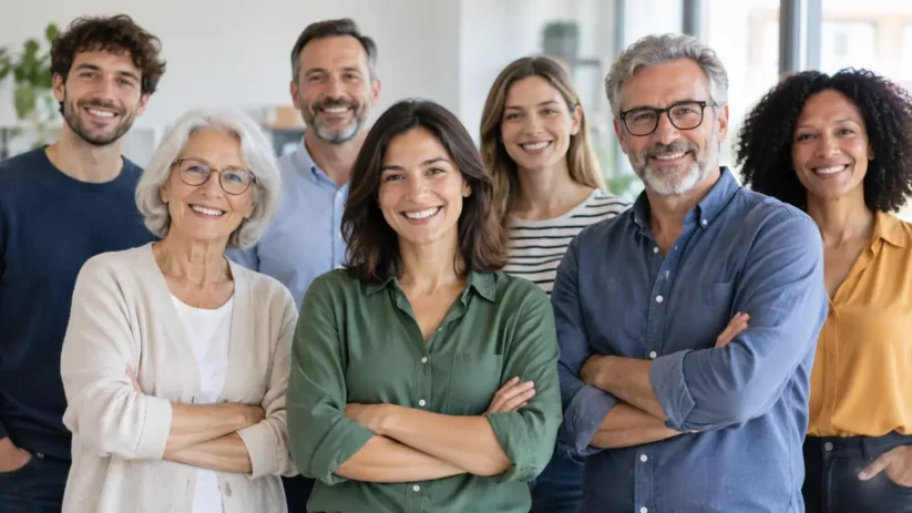 Un groupe d'adultes de tous âges