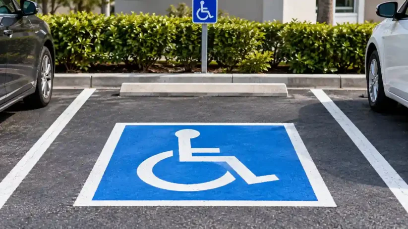 Une place de stationnement pour handicapé