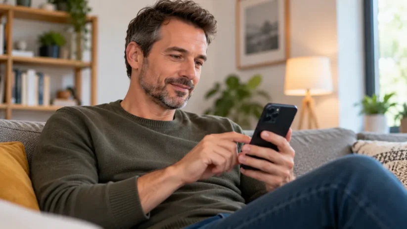 Un homme en train de se consulter son smartphone