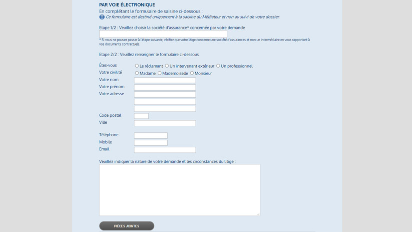 Il est désormais possible de saisir en ligne le médiateur de l'assurance sur son site internet.
