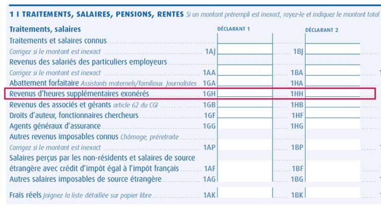 Déclaration 2023, comment déclarer les heures supplémentaires exonérées