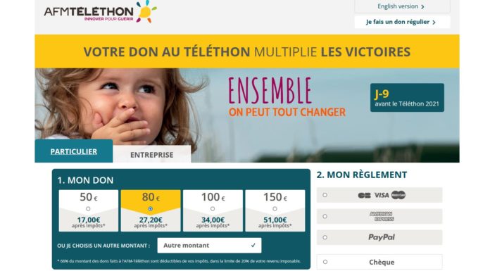 faire un don au telethon 2021 reduction d impot en 2022