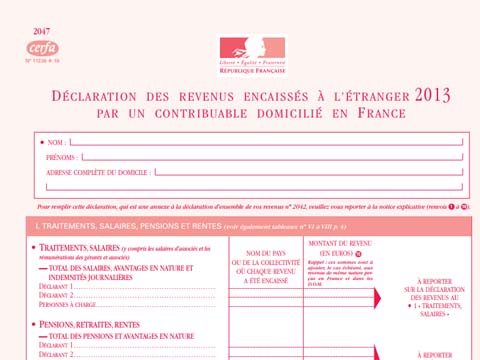 Le formulaire 2047 de declaration de revenus de source étrangère