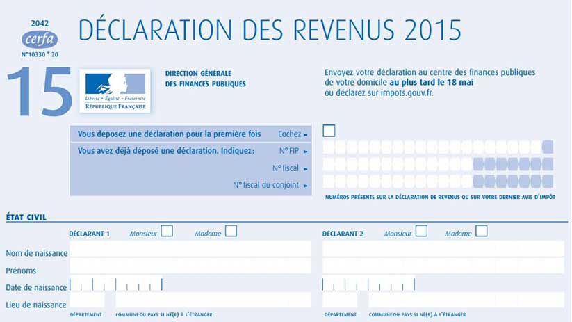 Impots gouv fr formulaire 2042 rici 2019