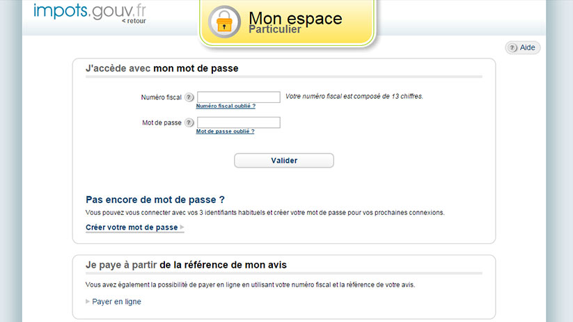 Où trouver mon mot de passe pour les impôts ?