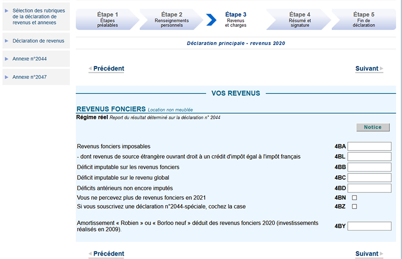 Declaration 2044 Speciale 2021 Notice Pour Remplir