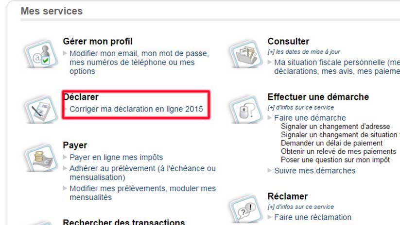 Modifier déclaration impôt 2020 en ligne