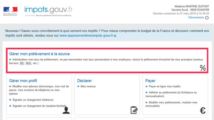Retrait a la source impot