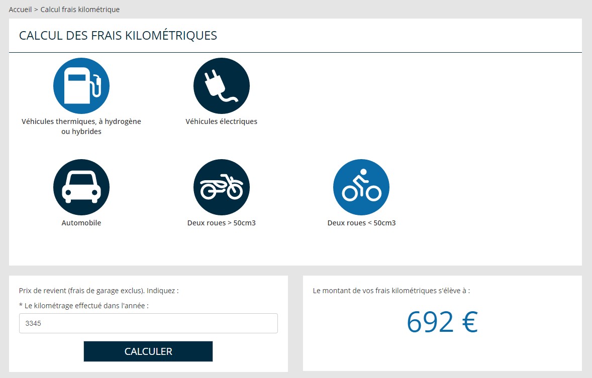Simulateur Frais Kilométrique 2025 Velma