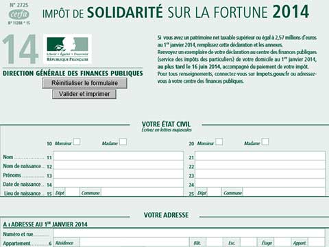 Formulaires ISF 2014 disponibles en ligne